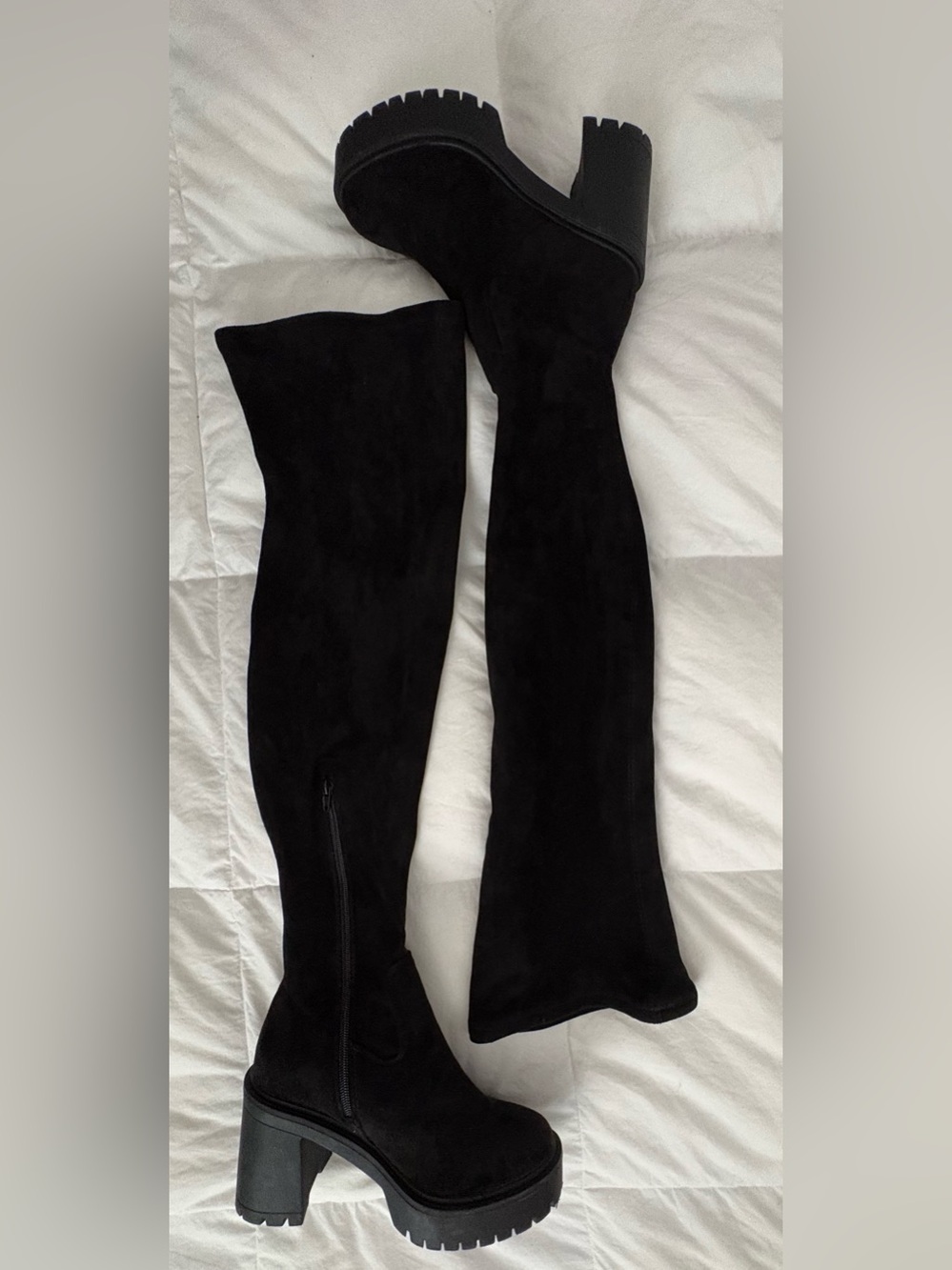 ASOS Black Over-the-Knee Suede Boots